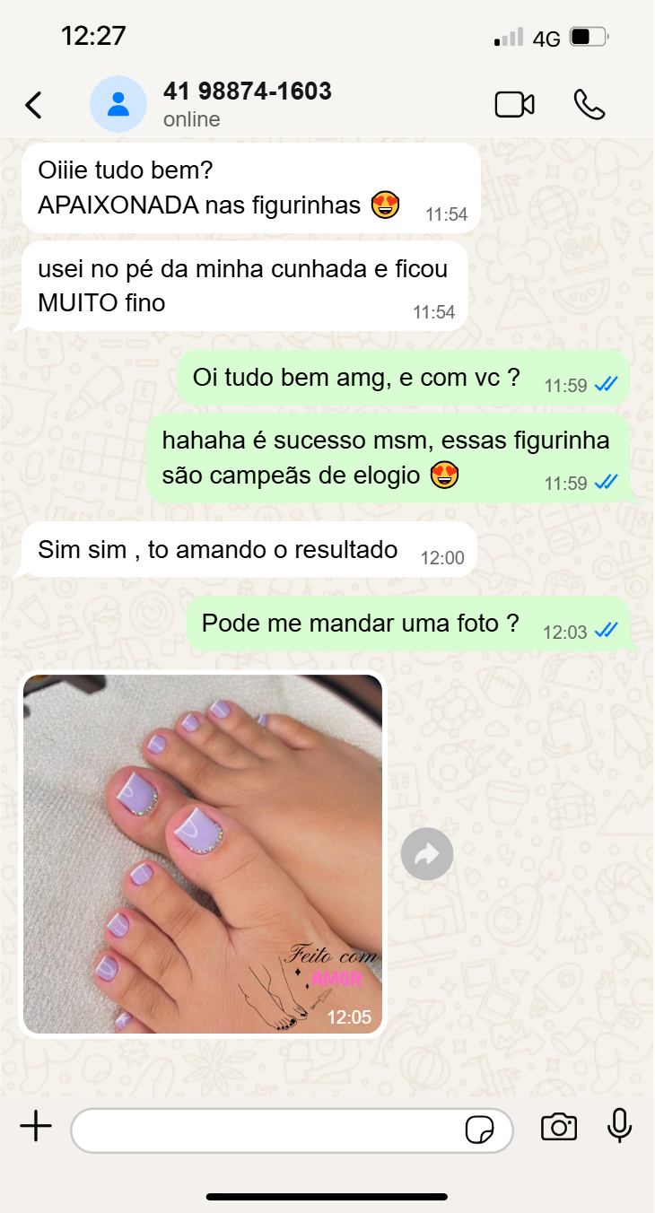 Depoimento sobre figurinhas para pés